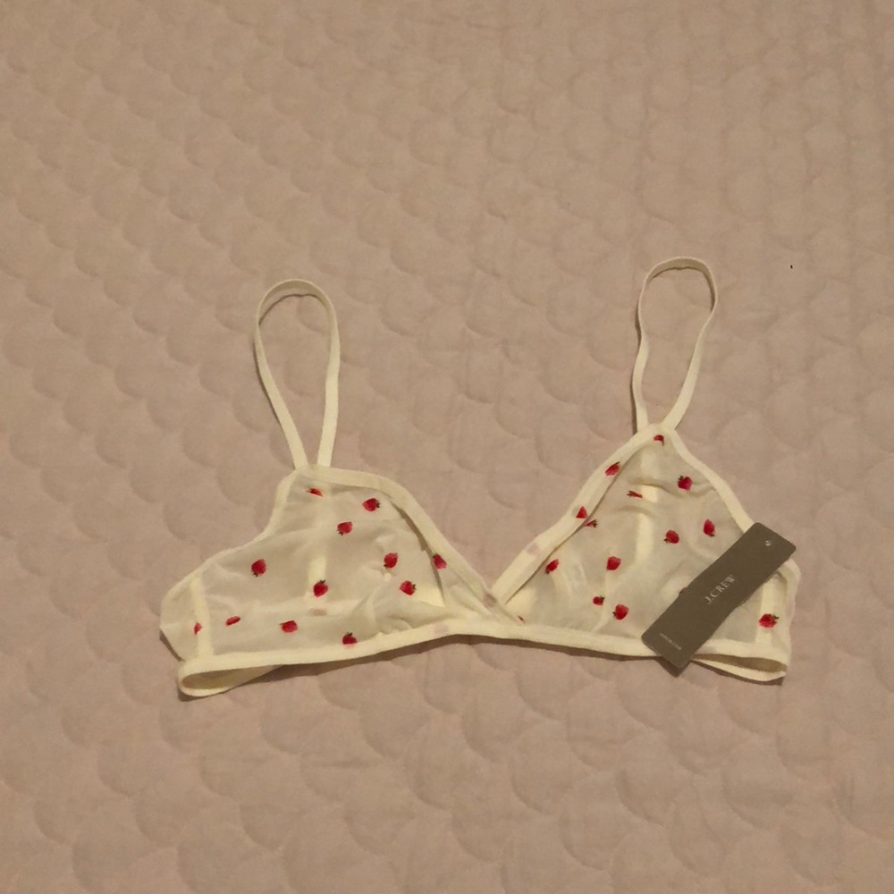 J Crew French bralette in strawberry print-Size M
